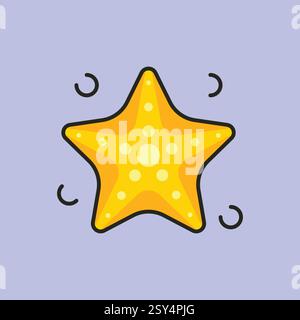 starfish logo icon vector illustration minimalist design Stock Vector