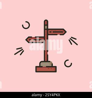 road sign logo symbol vector design illustration, road direction sign logo template design Stock Vector