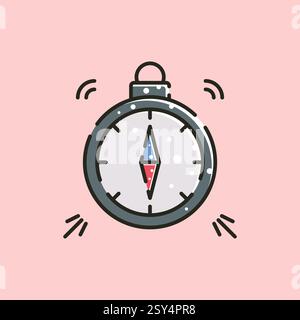 outline compass logo vector illustration design, simple minimal compass line logo design Stock Vector