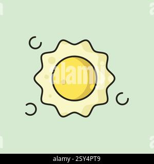Depiction of a fried egg. Perfect for food blogs, cooking websites, breakfast menus, and recipe books. Versatile and appetizing. Stock Vector