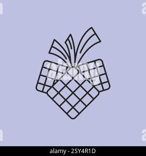 rice cake logo simple vector illustration minimalist line art design Stock Vector