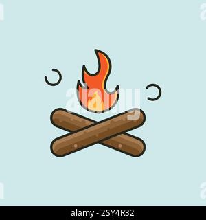 firewood vector logo icon minimalist simple illustration design Stock Vector