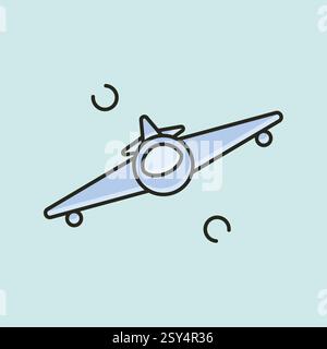 aircraft logo icon vector illustration minimalist design Stock Vector
