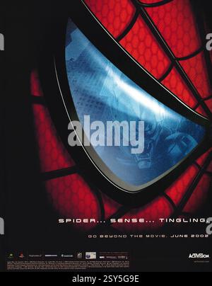 2002 ad for Spider-Man video game by Treyarch, published by Capcom, Activision Stock Photo
