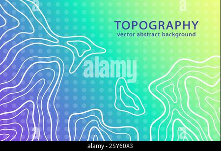 Futuristic neon abstract topography background Stock Vector