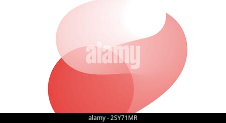 Minimalist abstract artwork featuring overlapping red and pink translucent shapes on a light background. Modern geometric composition ideal for brandi Stock Vector