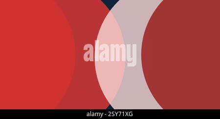 Minimalist abstract geometric design with bold red and gray colors. A modern, dynamic composition with curved overlaying shapes and strong contrasts, Stock Vector