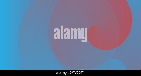 Minimalist abstract background with overlapping dark red and blue circular shapes. Modern geometric design with a soft gradient effect, perfect for br Stock Vector