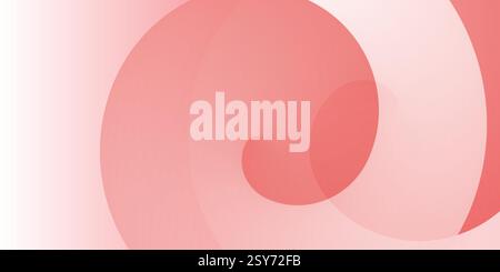 Minimalist abstract background with overlapping curvy red and pink circular 3d shapes. Modern geometric design with a soft gradient effect, perfect fo Stock Vector