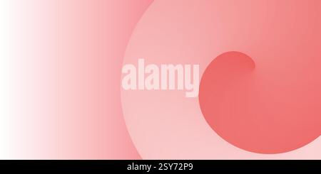 Minimalist abstract background with overlapping curvy red and pink circular 3d shapes. Modern geometric design with a soft gradient effect, perfect fo Stock Vector