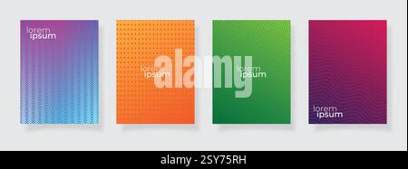 abstract modern gradient color pattern texture book cover template vector set wavy background business brochure design header Stock Vector