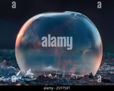 The bubble enclosed in ice Stock Photo