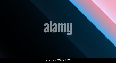 A modern abstract design featuring diagonal shades of red, blue gradient stripes. Dark background. The dynamic composition conveys energy, motion, ele Stock Vector
