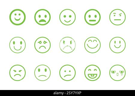 Emoji icon set isolated Vector illustration Stock Vector