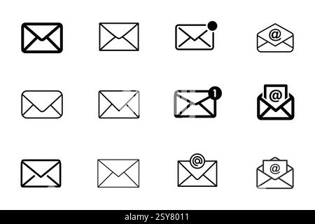 Email or Massage icon set isolated Vector illustration Stock Vector