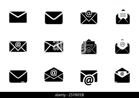 Email or Massage icon set isolated Vector illustration Stock Vector