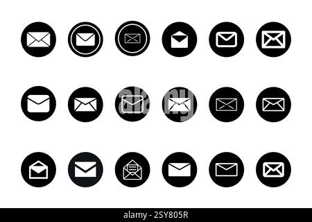 Email or Massage icon set isolated Vector illustration Stock Vector