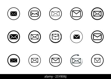 Email or Massage icon set isolated Vector illustration Stock Vector