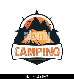 Explore the Wilderness: Stylish Camping Logo Design for Adventure Seekers Stock Vector