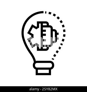 Intelligent Systems black line icon Stock Vector