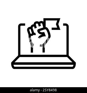 Platforms for the sharing economy black line icon Stock Vector
