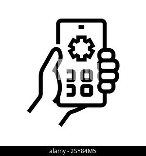 Mobile platforms black line icon Stock Vector