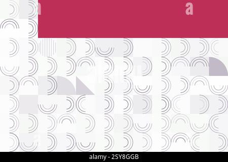 Modern Abstract Design with Circular Patterns and Bold Red Accents on a Light Background Stock Vector