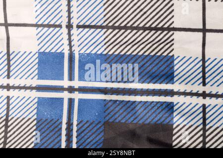 umbrella Plaid texture art closeup blue. Stock Photo