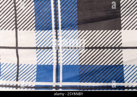 umbrella Plaid texture art closeup blue. Stock Photo