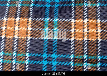 umbrella Plaid texture art closeup blue. Stock Photo