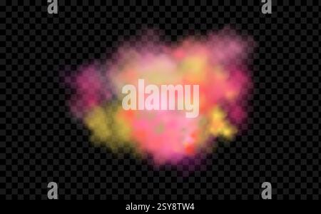 Magical motion, sparkling lines on a black background.Pink powder dust with glittering shimmering swirls, shiny glitter design. Stock Vector