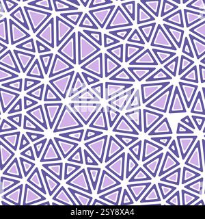 Tileable abstract background. Rounded solid shapes in frames. Medium triangles size. One tone colored style. Repeatable pattern. Stock Vector