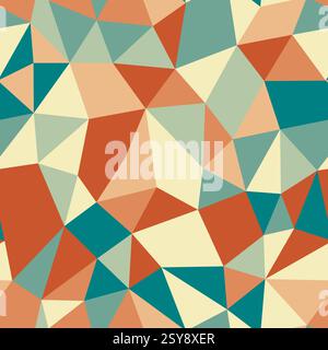 Triangles pattern. Compact triangles size. Repeatable pattern. Beautiful vector tiles. Earthen tone gradient. Seamless vector illustration. Stock Vector