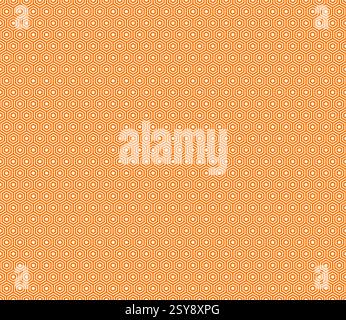 Honeycomb hexagons background. Vivid orange color on matching background. Plain hexagon frames. Hexagon shapes. Seamless pattern. Stock Vector