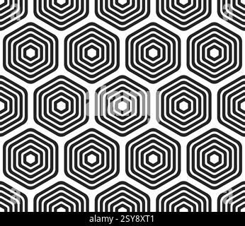 Rounded Hex Pattern Hexagon vector pattern. Bold stacked rounded hexagons mosaic cells. Red ...
