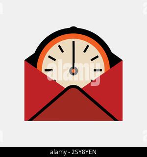 Envelope Icon - Paper in the Envelope ready to deliver as a post - Post Office Stock Vector