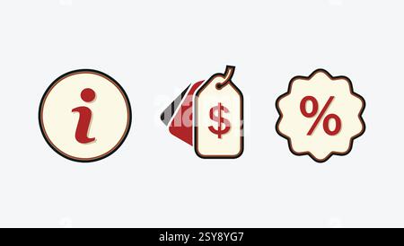 Set of Financial Icons - About Us logo - Price Tag Logo Stock Vector