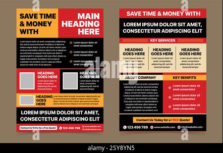Vintage and Retro Color Scheme Poster  - Old Fashion Flyer - Retro Flyer Designs Stock Vector