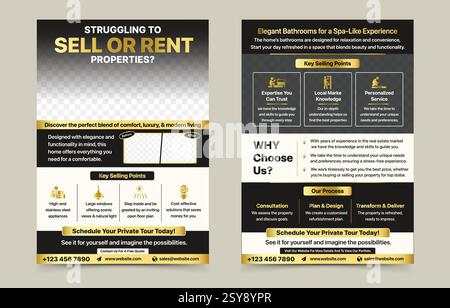 Real Estate Flyer - Property Selling or Buying Flyer Stock Vector