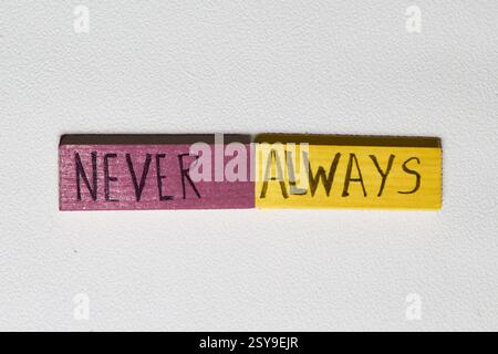 Always say always and never say never.Never give up Stock Photo