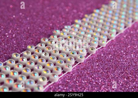 Decorative ribbon with color-changing crystals Stock Photo