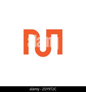 letters nm abstract simple geometric linear logo vector Stock Vector
