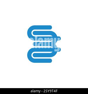 letter cb linked stripes simple geometric logo vector Stock Vector