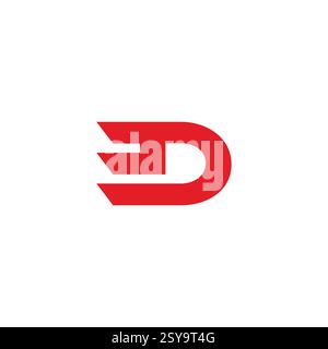 letters de stripes motion run simple geometric logo vector Stock Vector