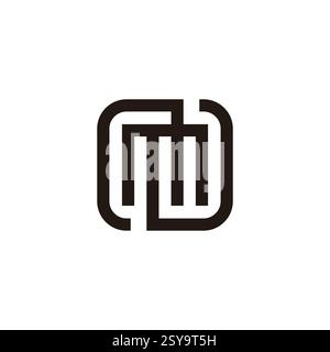 letters nm stripes geometric lines logo vector Stock Vector