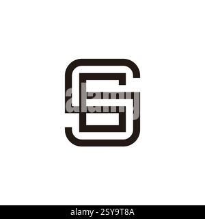 letters sg abstract simple geometric linear stripe logo vector Stock Vector