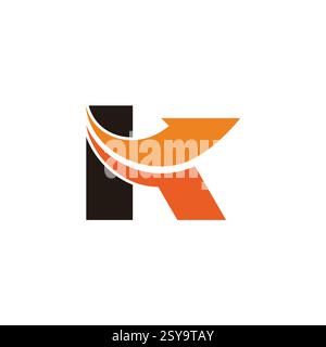 letter k swoosh arrow movement logo vector Stock Vector