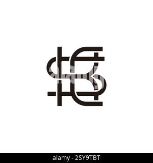 letters skc simple curves overlapping simple logo vector Stock Vector