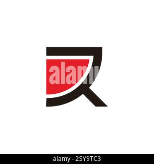 letter d r curves geometric triangles logo vector Stock Vector