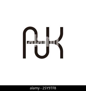 letters nk simple motion lines geometric logo vector Stock Vector